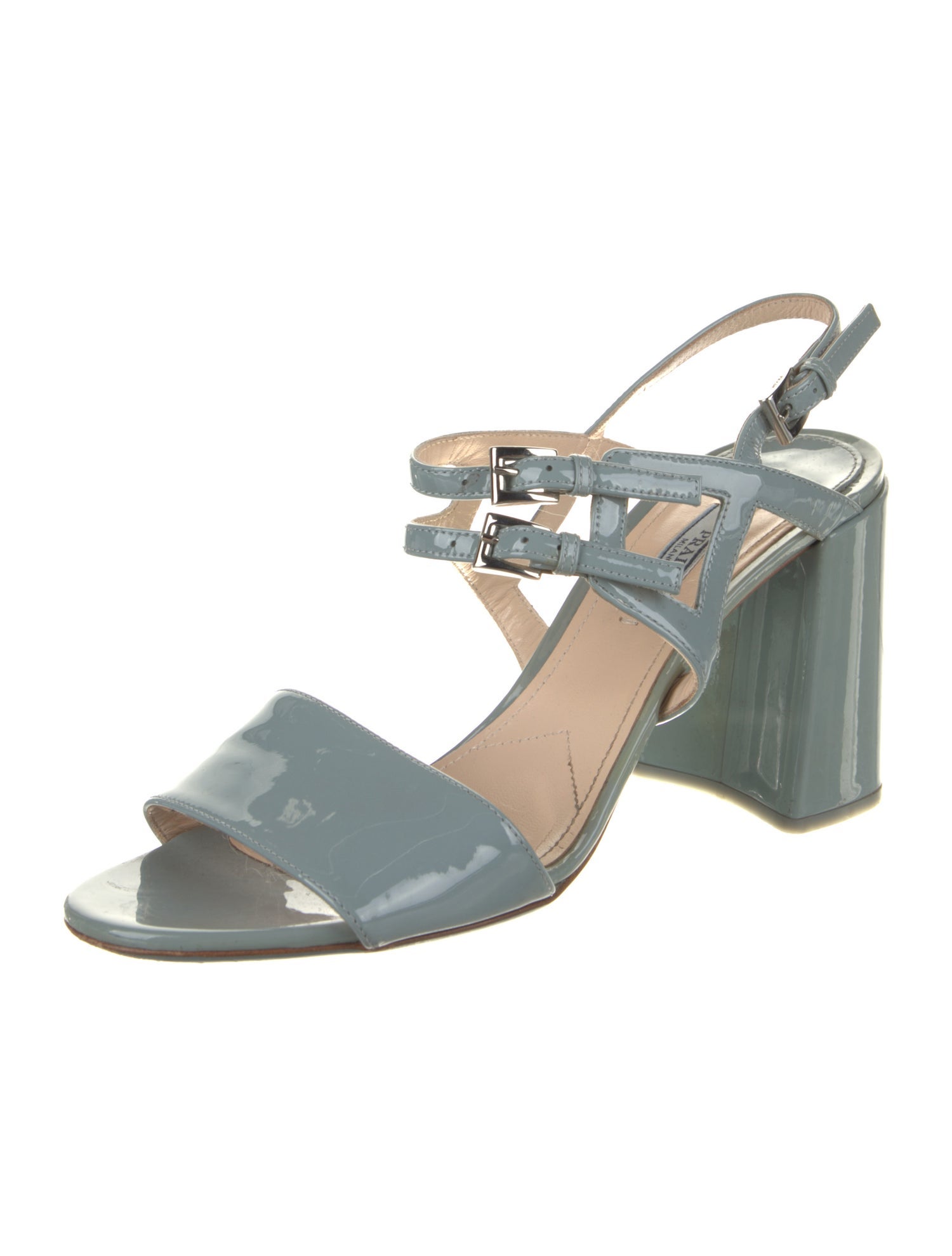 Prada Patent Leather Slingback Sandals