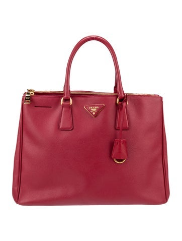 Prada Handle Bags Saffiano Lux Leather Galleria Tote
