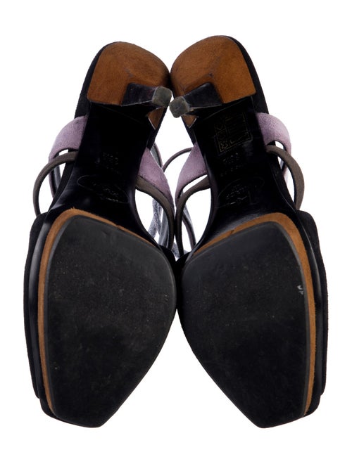 Prada Suede Colorblock Pattern Sandals