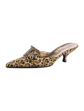 Prada Floral Print Mules