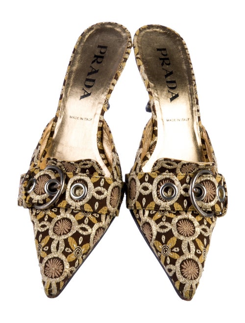 Prada Floral Print Mules