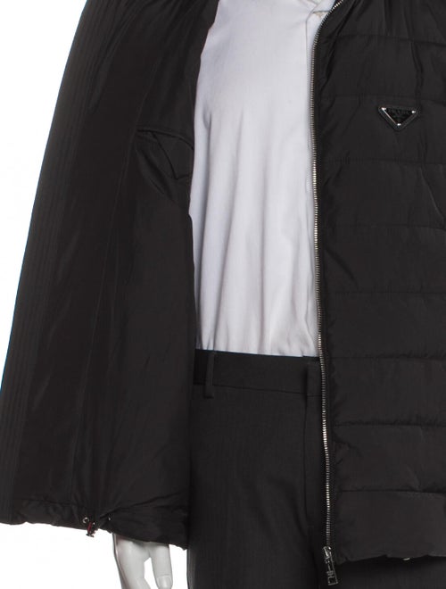 Prada 2023 Enameled Metal Triangle Puffer Coat