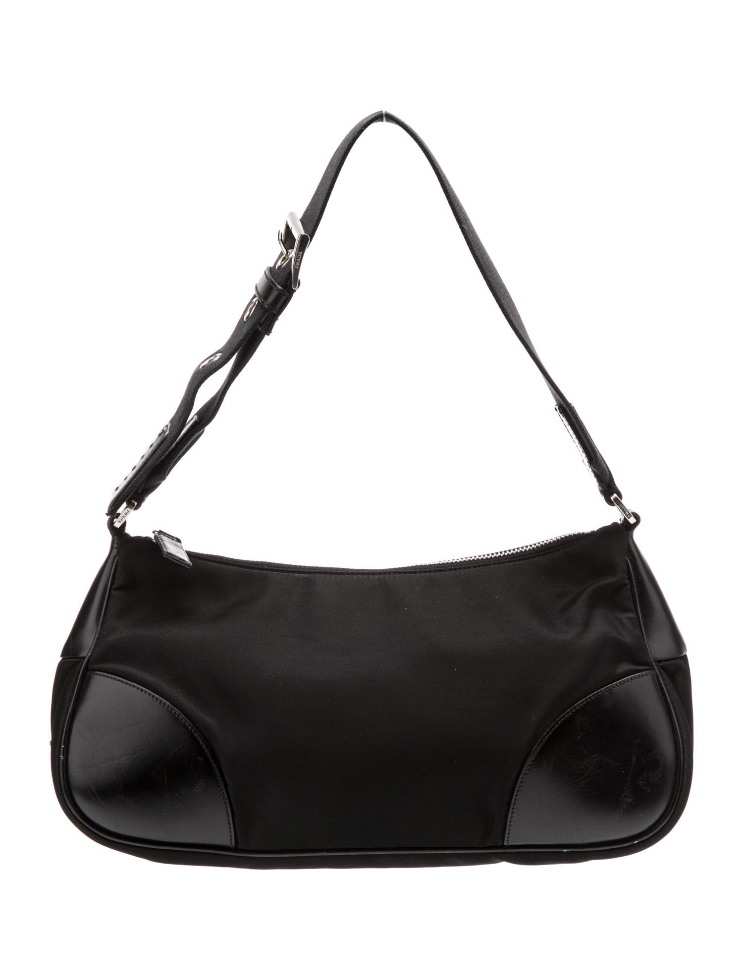 Prada Enameled Metal Triangle Shoulder Bag