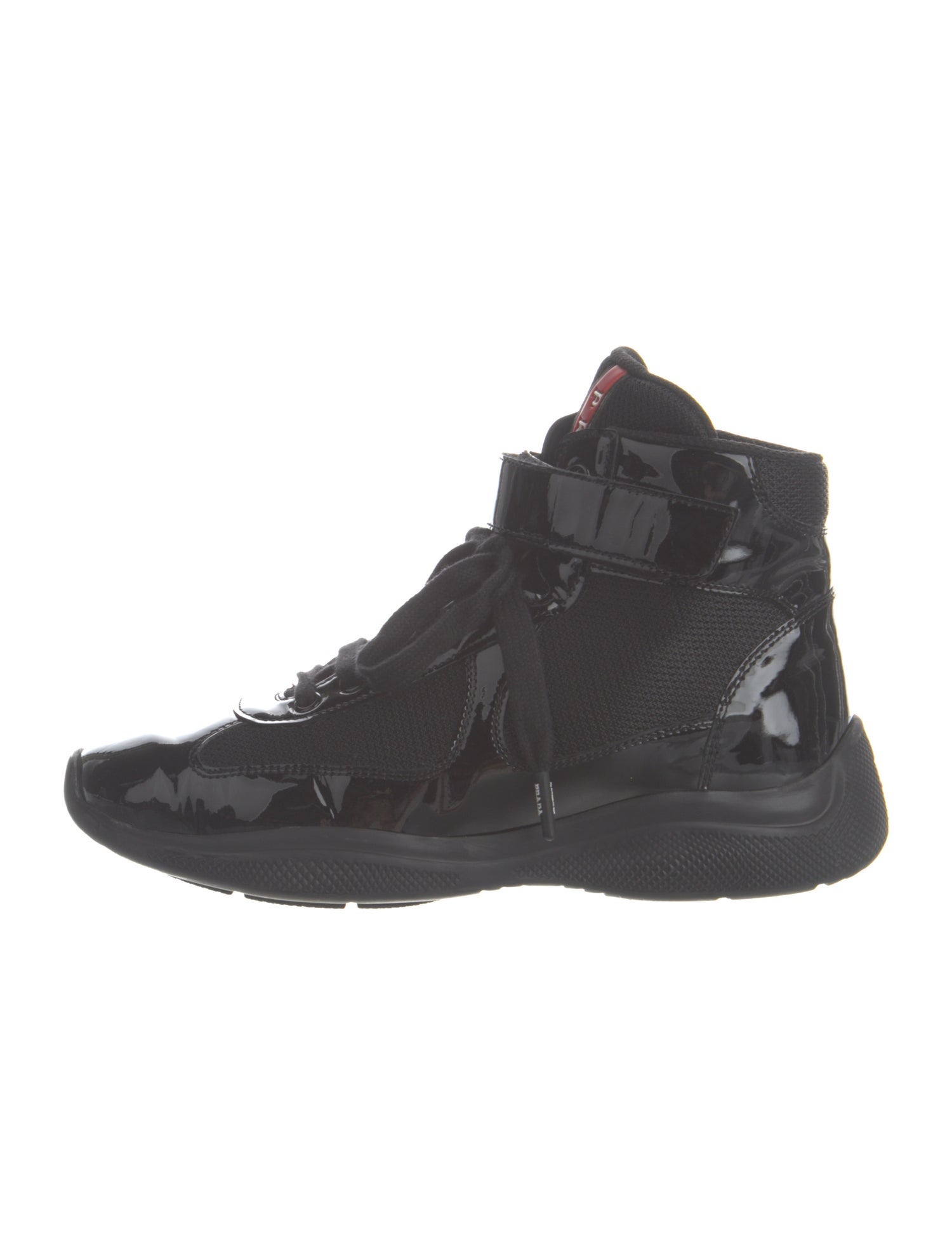 Prada Patent Leather Wedge Sneakers