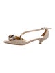 Prada Canvas Crystal Embellishments Sandals