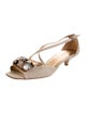 Prada Canvas Crystal Embellishments Sandals