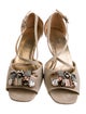 Prada Canvas Crystal Embellishments Sandals