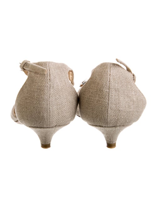 Prada Canvas Crystal Embellishments Sandals