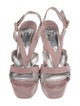 Prada Suede Colorblock Pattern Slingback Sandals