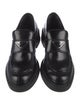 Prada Enameled Metal Triangle Leather Loafers