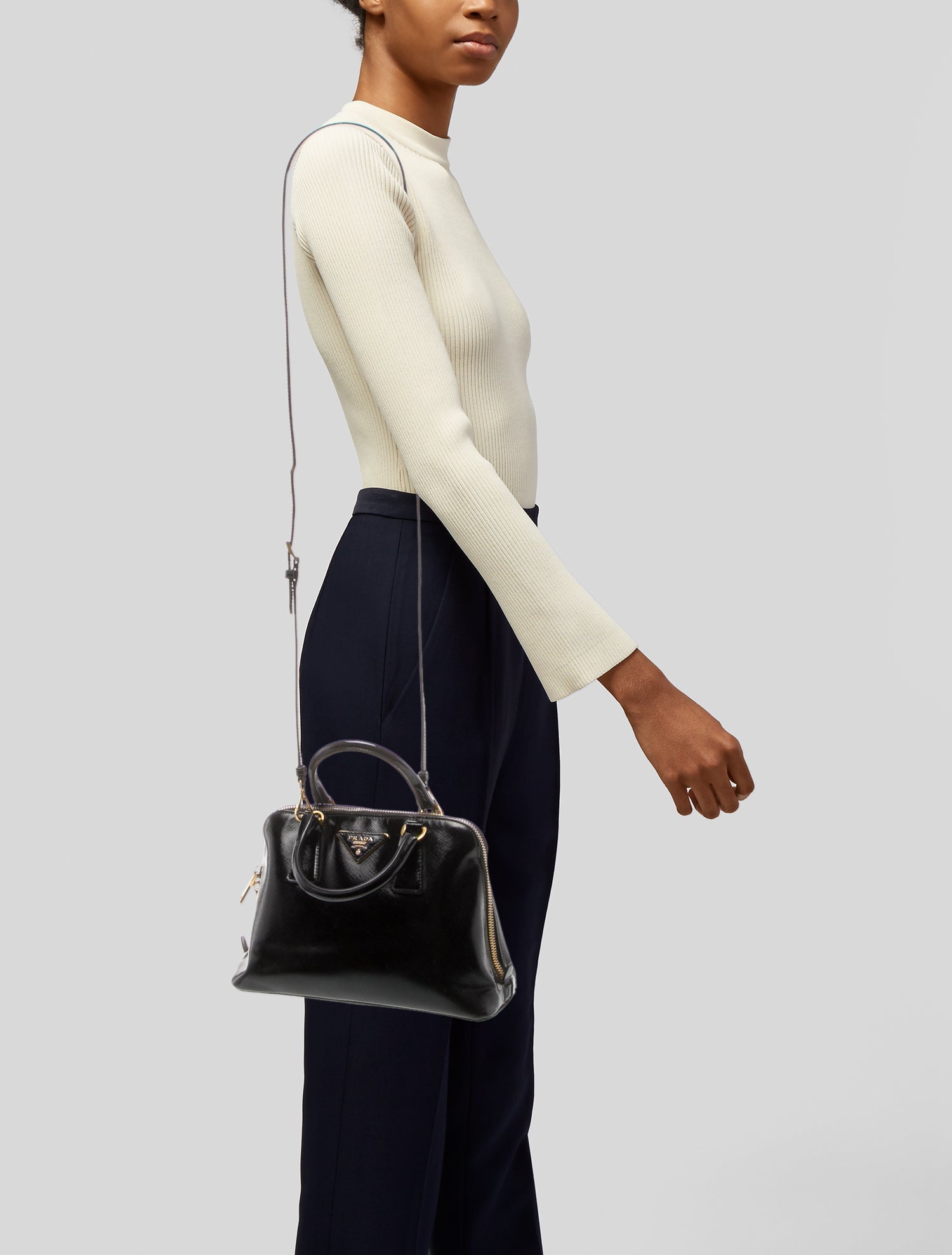 Prada Saffiano Vernice Leather Promenade Small