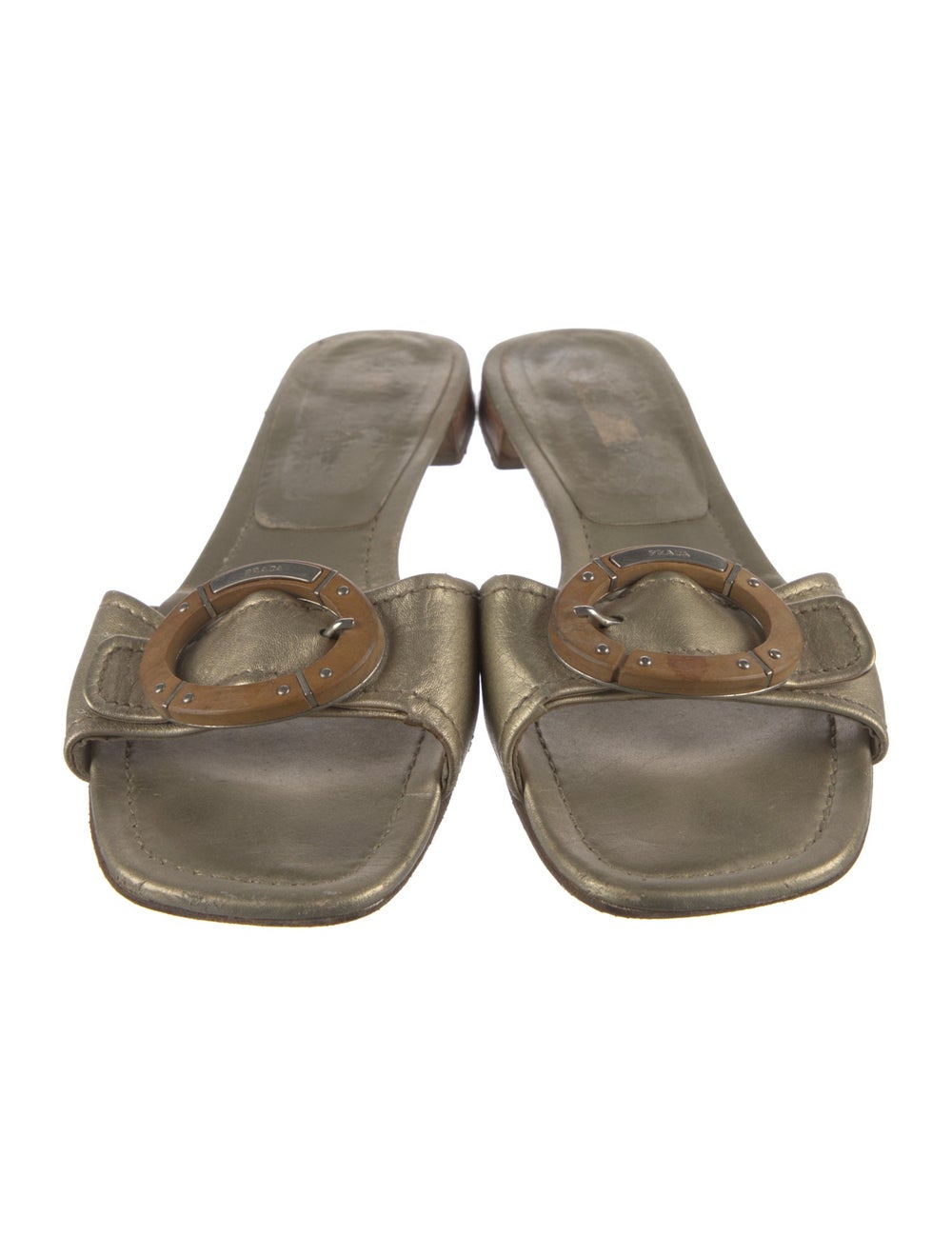 Prada Vintage Slides Metallic & Neutrals Leather … - image 3