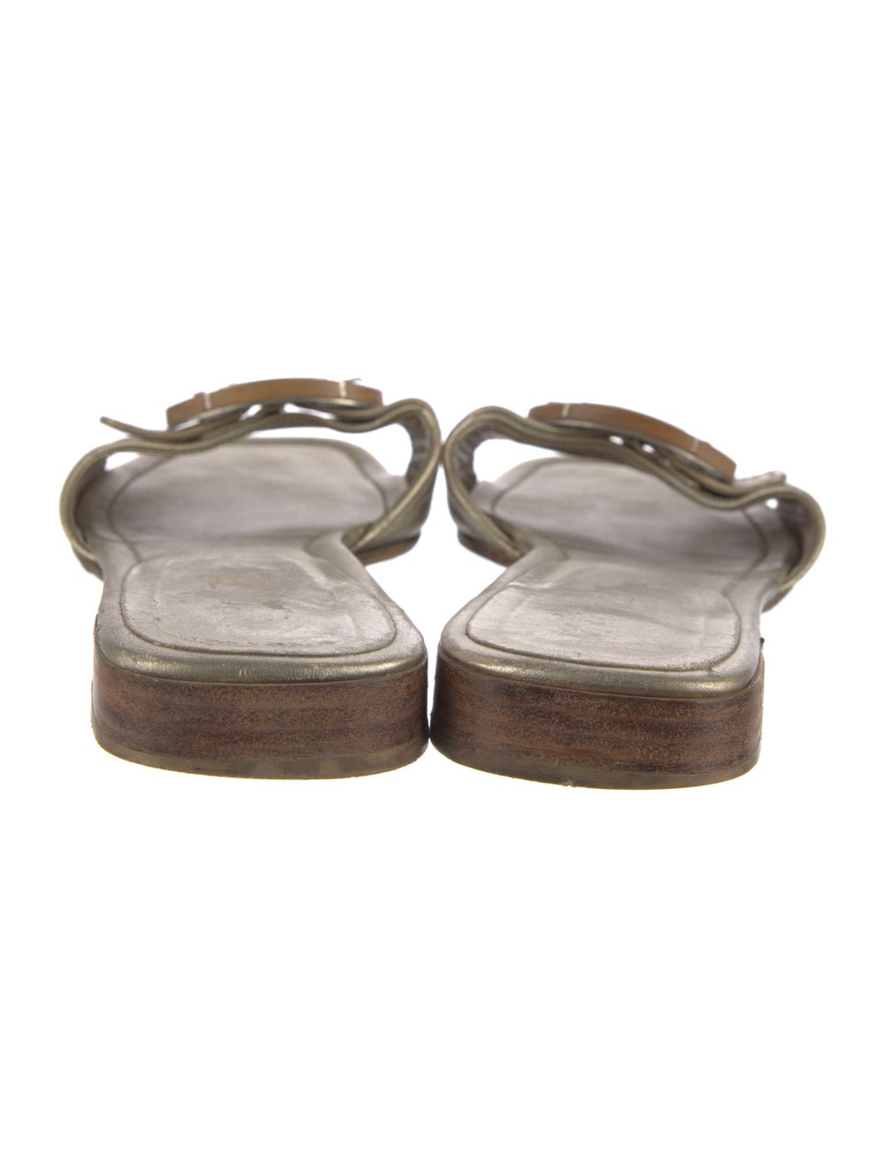 Prada Vintage Slides Metallic & Neutrals Leather … - image 4