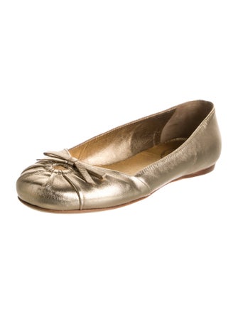 Prada Leather Lasercut Accents Ballet Flats