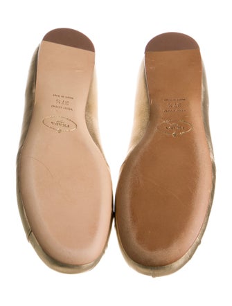 Prada Leather Lasercut Accents Ballet Flats