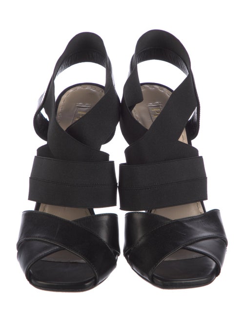 Prada Leather Trim Embellishment Slingback Pumps