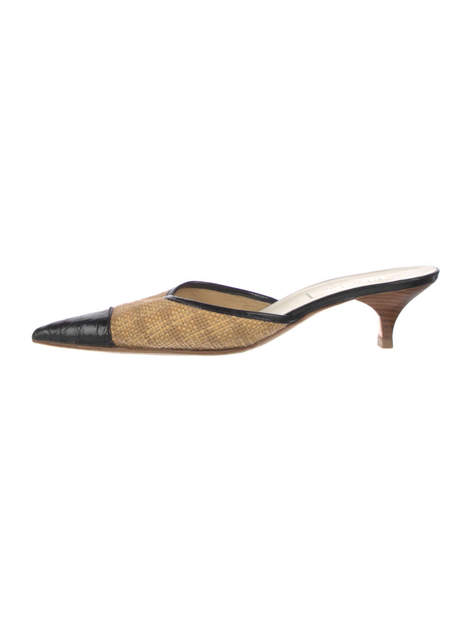 Prada Colorblock Pattern Leather Trim Embellishment Mules