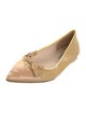 Prada Patent Leather Bow Accents Ballet Flats