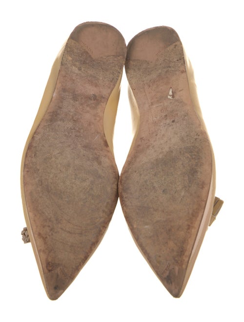 Prada Patent Leather Bow Accents Ballet Flats