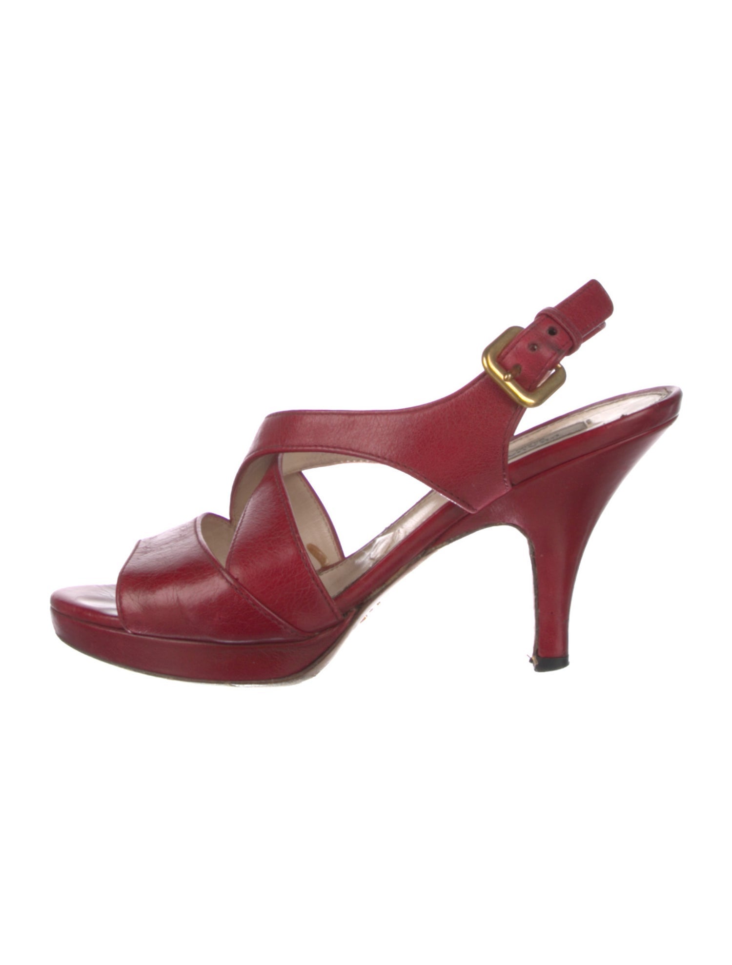 Prada Leather Slingback Sandals