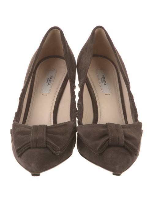 Prada Suede Bow Accents Pumps