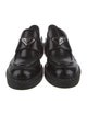 Prada Enameled Metal Triangle Leather Oxfords