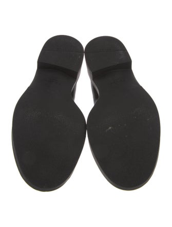 Prada Enameled Metal Triangle Leather Oxfords