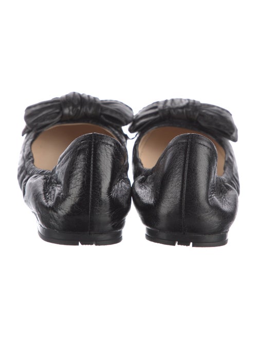 Prada Sport Leather Bow Accents Ballet Flats