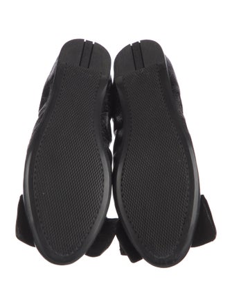 Prada Sport Leather Bow Accents Ballet Flats