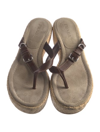 Prada Leather Flip Flops