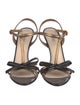 Prada Leather Colorblock Pattern T-Strap Sandals