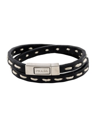 Prada Leather Wrap Bracelet