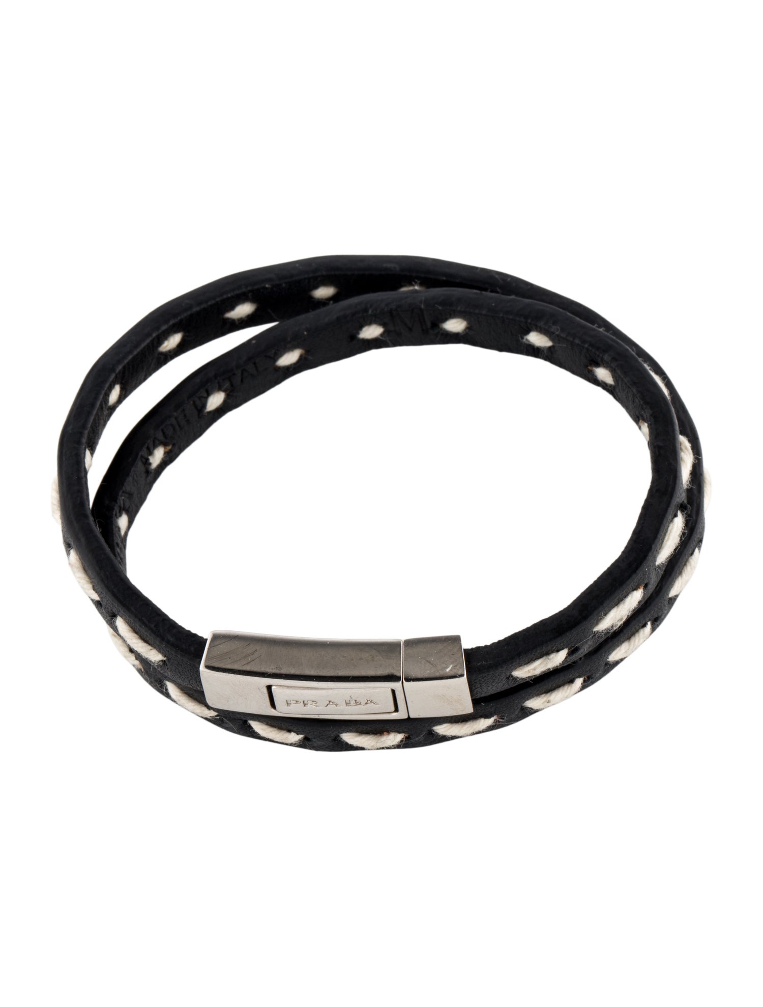 Prada Leather Wrap Bracelet