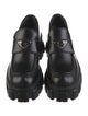 Prada Enameled Metal Triangle Leather Oxfords