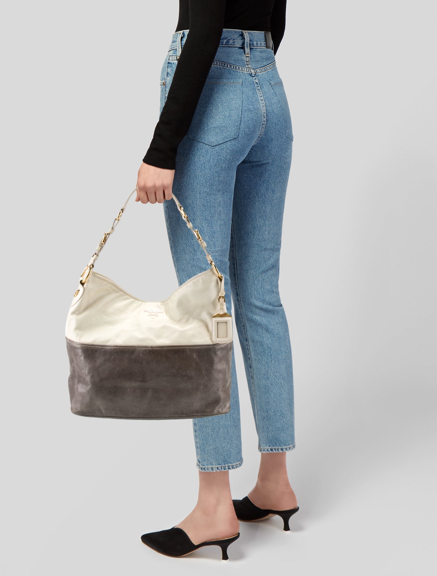 Prada Vitello Shine Leather Hobo