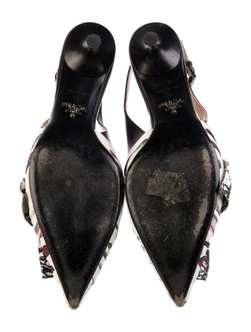 Prada Leather Printed Slingback Pumps