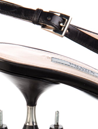 Prada Leather Printed Slingback Pumps
