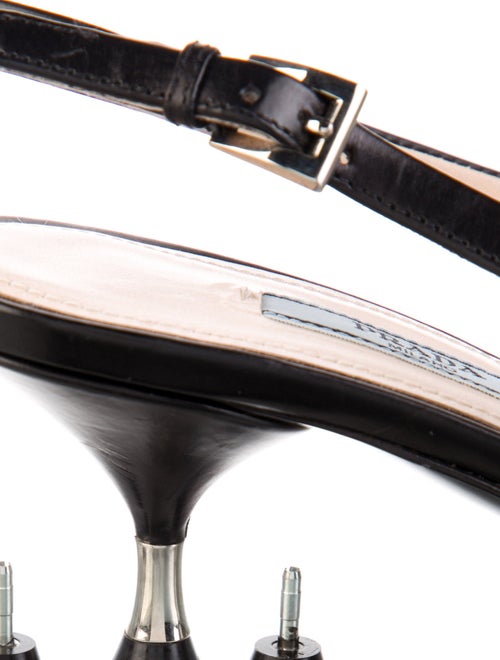 Prada Leather Printed Slingback Pumps