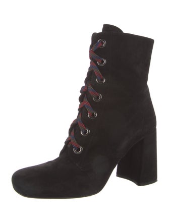 Prada Suede Lace-Up Boots