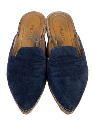 Prada Suede Whipstitch Trim Mules