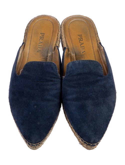 Prada Suede Whipstitch Trim Mules