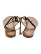 Prada Suede Beaded Accents T-Strap Sandals