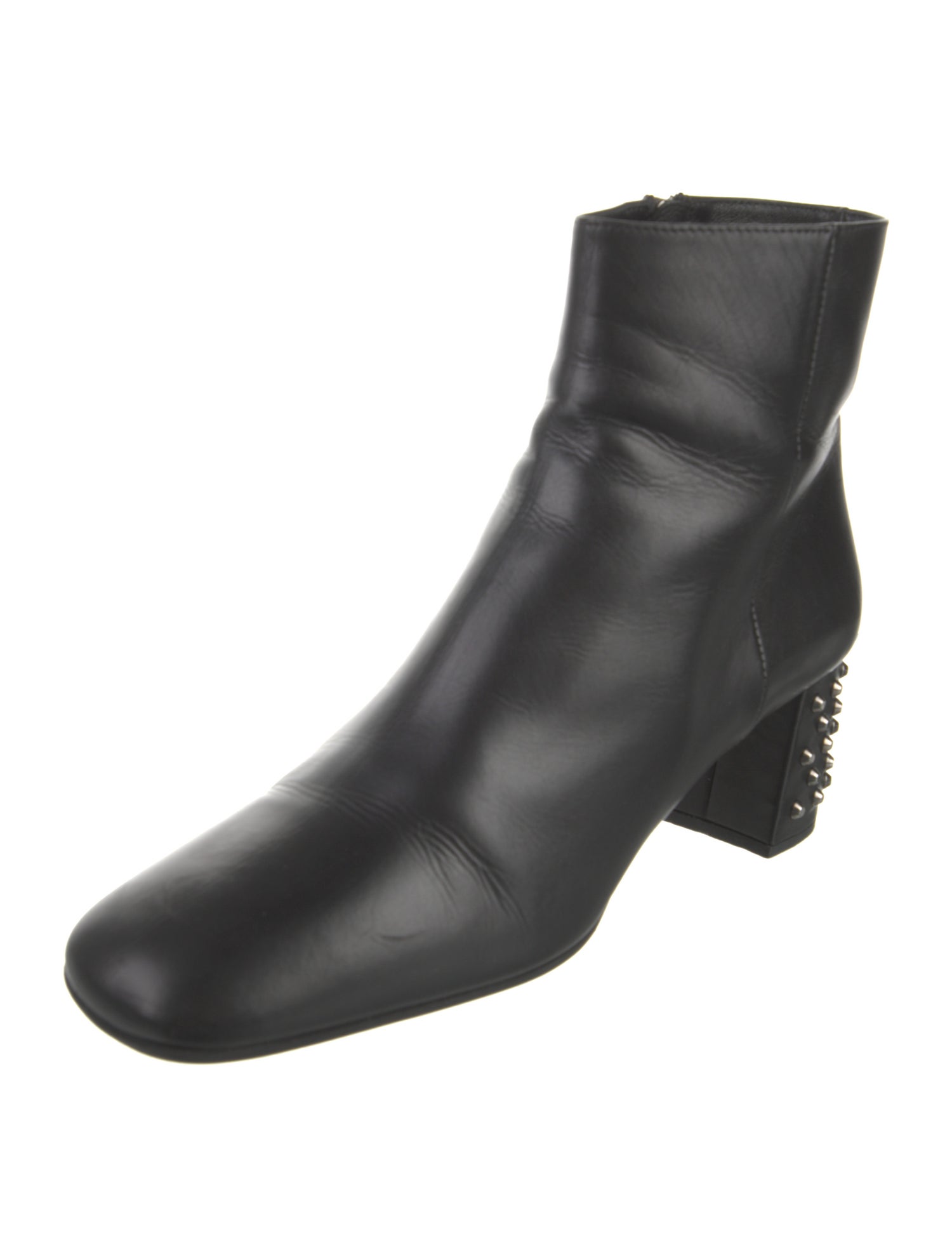 Prada Leather Studded Accents Boots