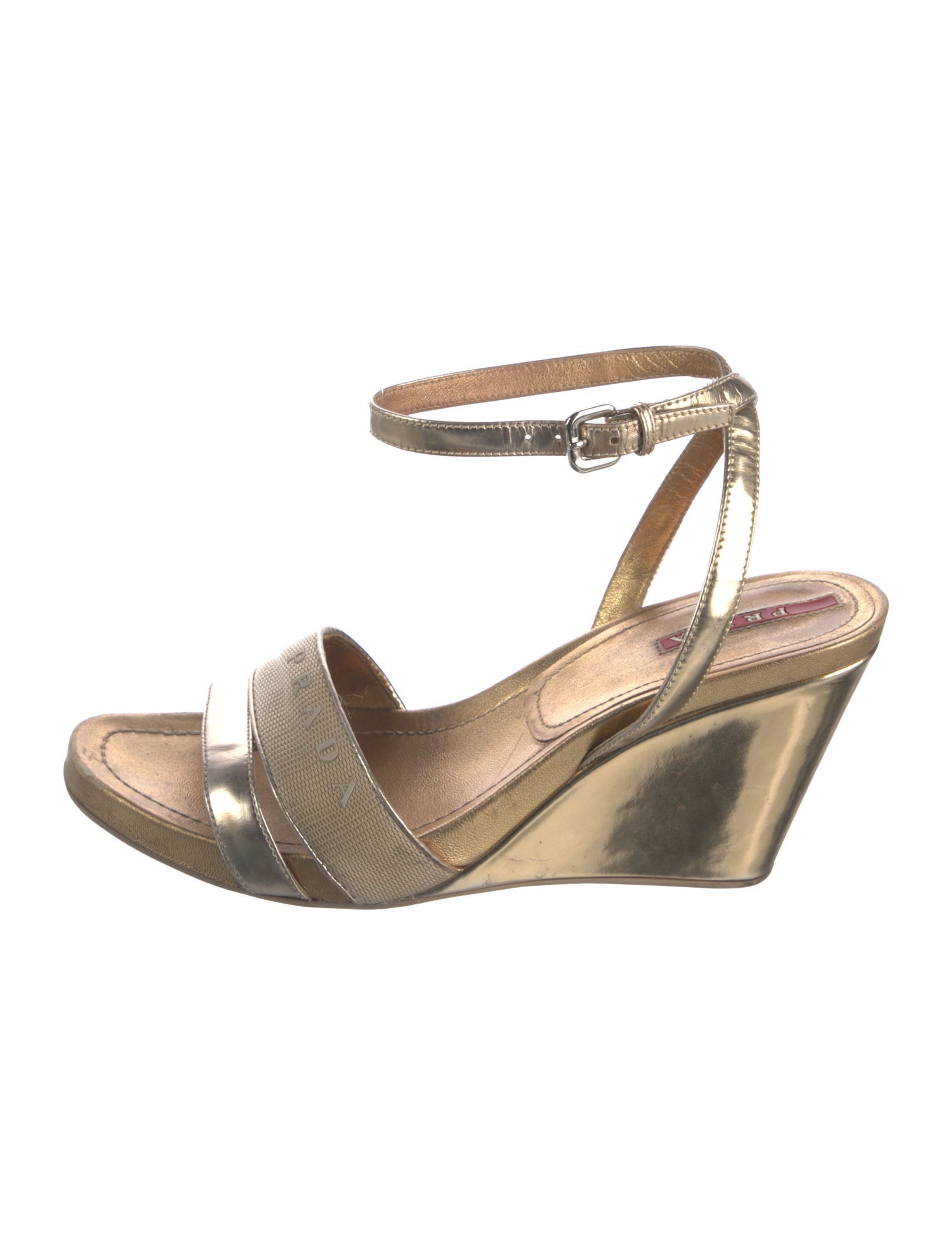 Prada Sport Leather Slingback Sandals