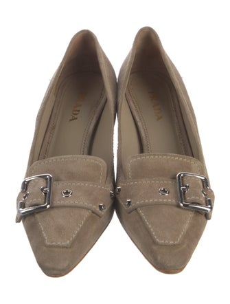 Prada Suede Studded Accents Pumps