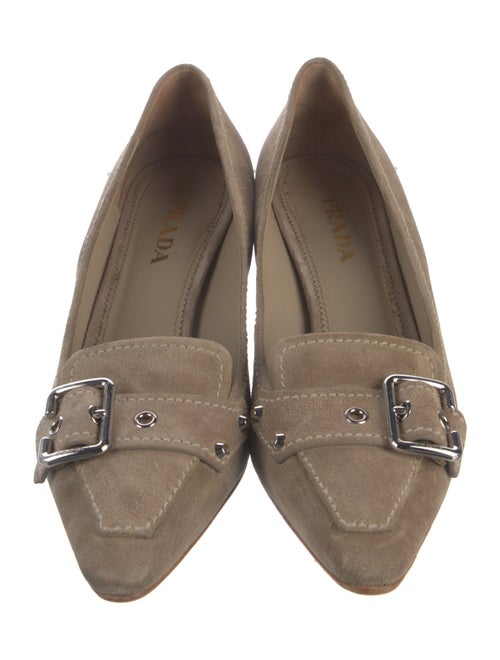 Prada Suede Studded Accents Pumps