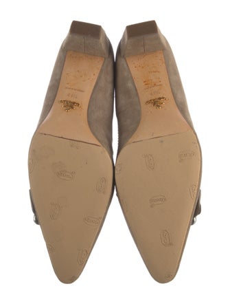 Prada Suede Studded Accents Pumps