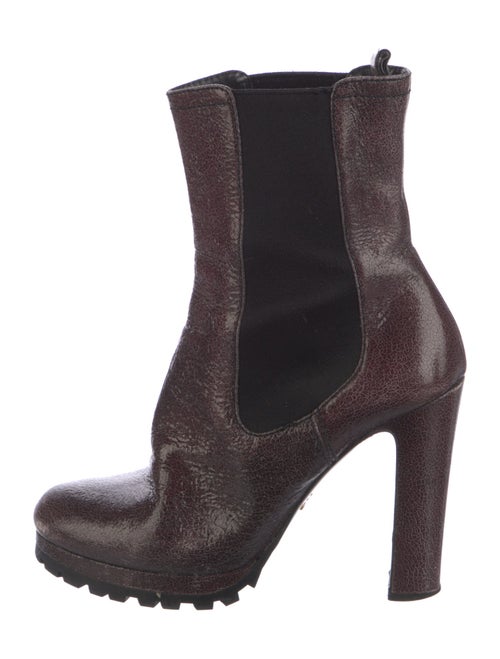 Prada Leather Colorblock Pattern Chelsea Boots