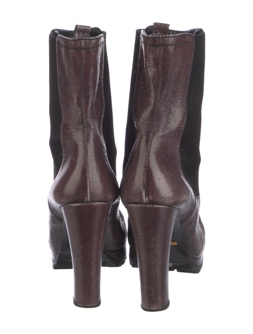 Prada Leather Colorblock Pattern Chelsea Boots