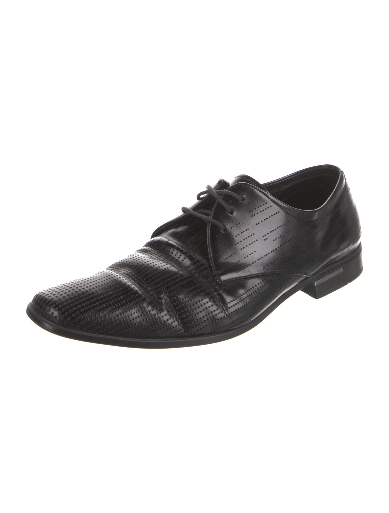 Prada Leather Lasercut Accents Derby Shoes